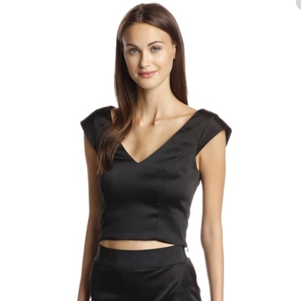 NWT A.B.S. by Allen Schwartz Cap Sleeve Crop Top